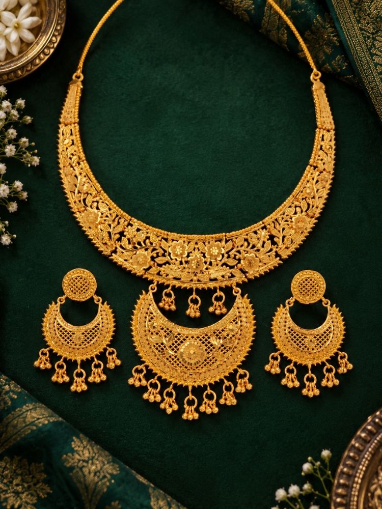 Gayika Turkish Gold Filigree Necklace Set