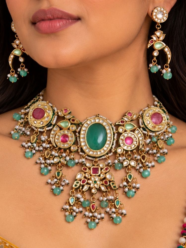 Kharaharapriya Kundan Necklace set