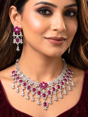 Georgette Pink Necklace Set