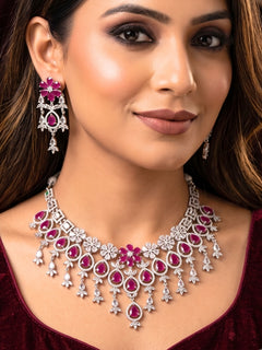Georgette Pink Necklace Set