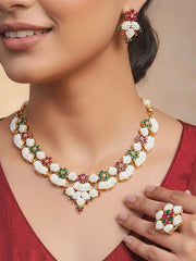 Ambuja Pearl Necklace Set + Ring Combo