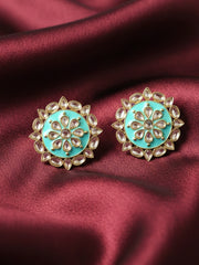 Audrey Kundan Sea Green Earrings