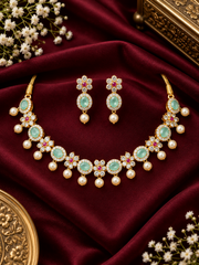 Mint Green Samrina Zirconia Necklace Set
