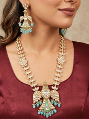 Garud Polki Sea Green Necklace Set