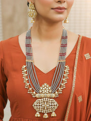 Grey Shazia Kundan Necklace Set