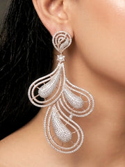 Jessica Zirconia Pink Long Earrings