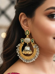 Jhanak Green Oxidized Earrings