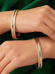 Juhi Gold-Silver Bangles - Set of 2 (Multiple Sizes)