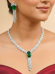 Lumina Zirconia Dark Green Necklace Set