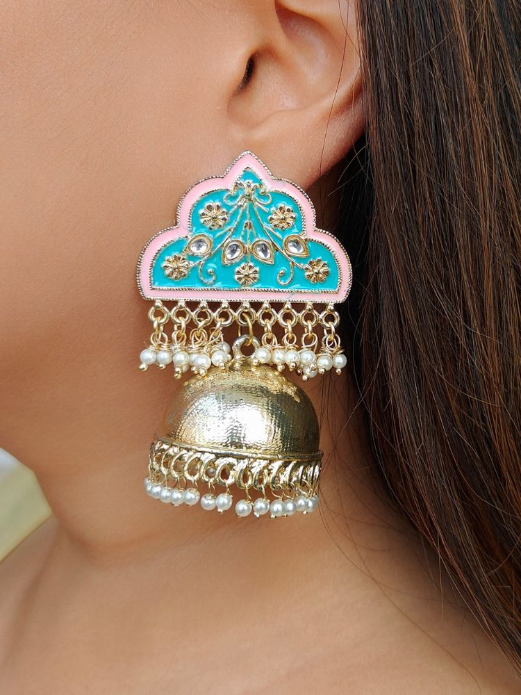 Mackenzie Blue-Pink Earrings  Peacoski