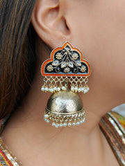 Mackenzie Orange-Black Earrings