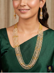 Manimaala White Pearl Necklace Set
