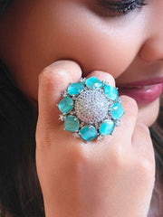 Mint Green Aster Ring