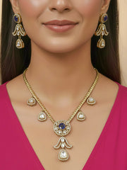 Orchid Kundan Hasli Purple Necklace Set