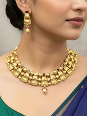 Red Sheetla Rajwadi Necklace Set