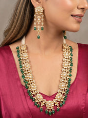 Sabitha Polki Green Necklace Set