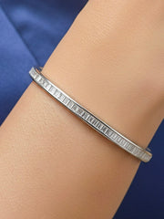 Shivelle Silver Zirconia Openable Bracelet (Size 2.4 & 2.6 )