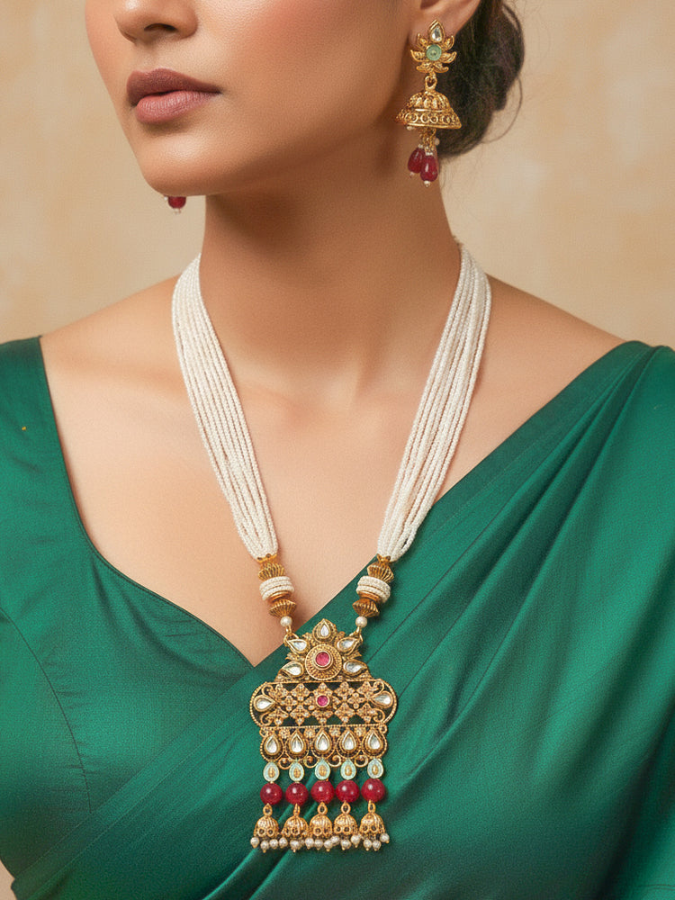 Triloki Rajwadi Necklace Set