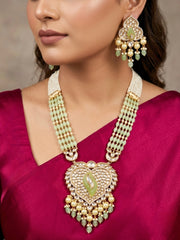 Ujjaini Polki Mint Green Necklace Set