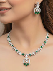 Ziana Zirconia Green Necklace Set