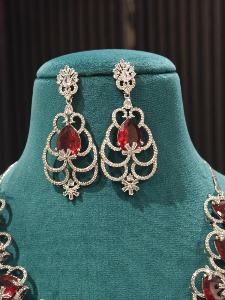 Lumora Ruby & Zirconia Necklace Set