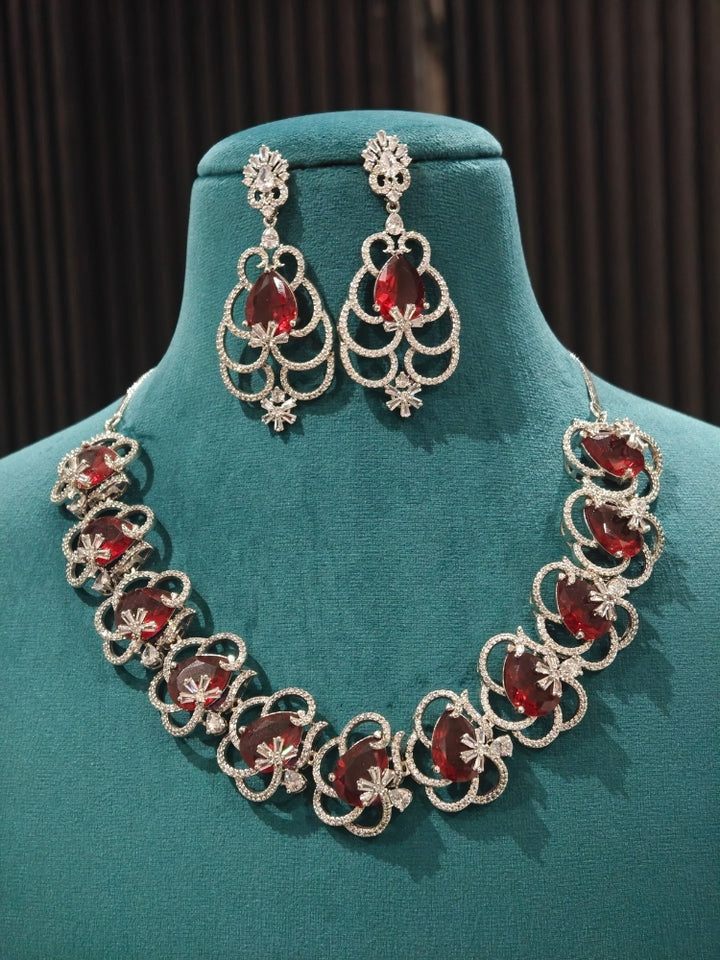 Lumora Ruby & Zirconia Necklace Set