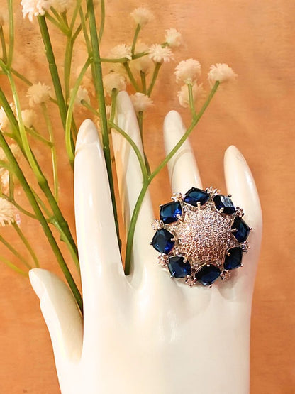 Navy Blue Aster Ring