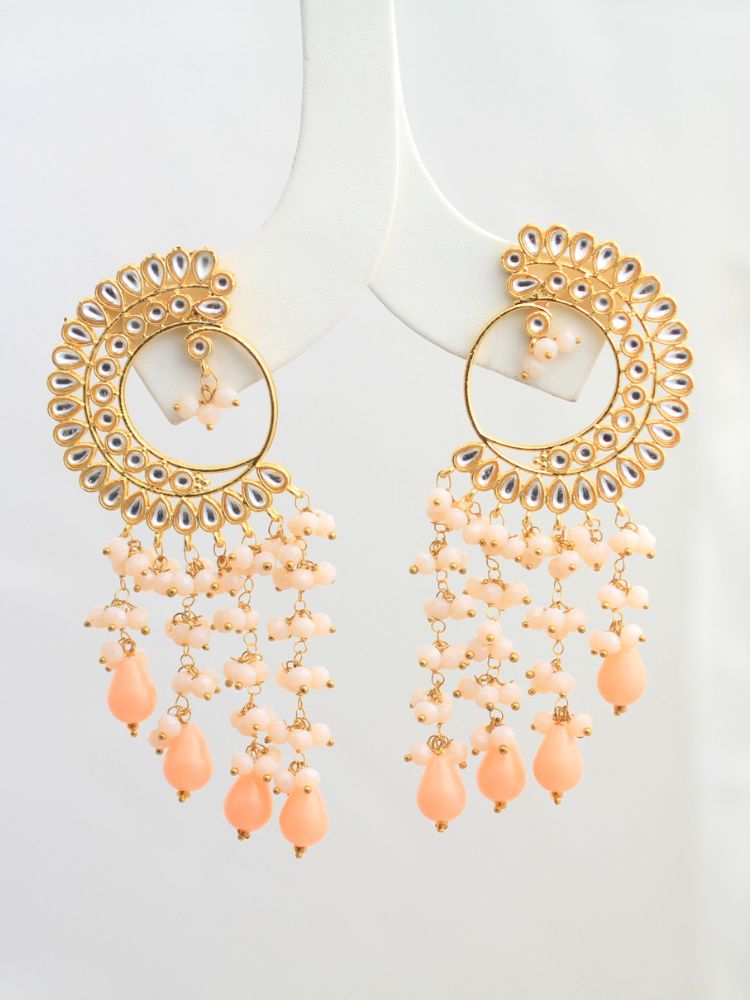 Yashika Peach Long Earrings