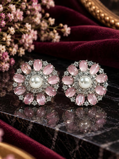 Mint Pink Blossom Earrings