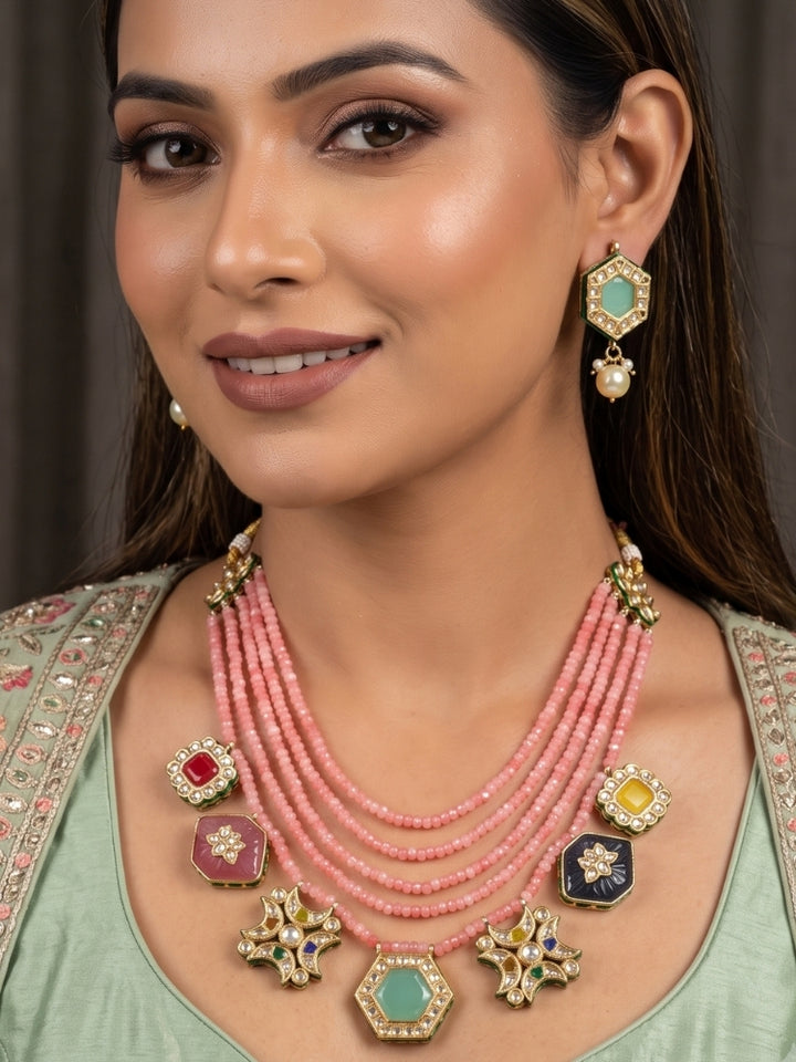 Ophelia Necklace Set (Pink)