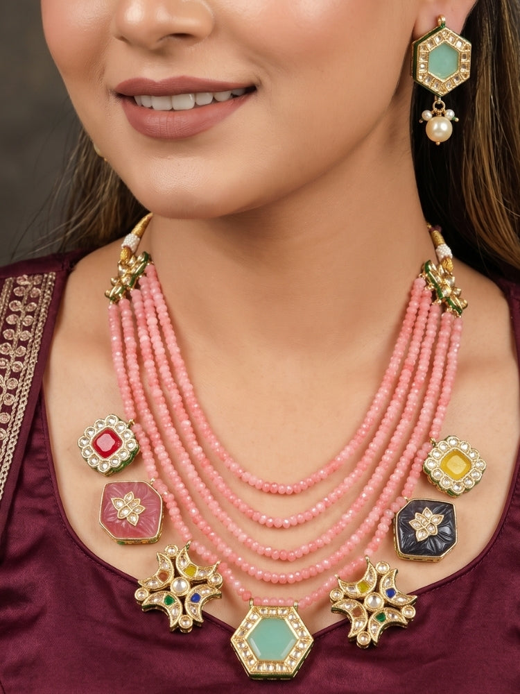 Ophelia Necklace Set (Pink)