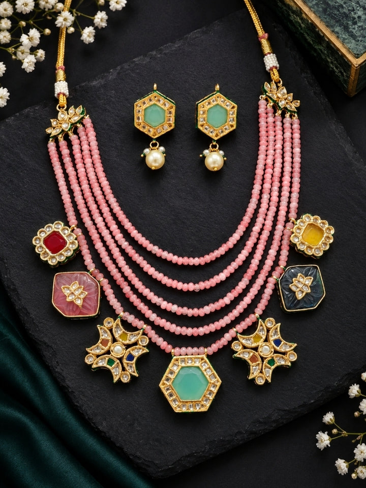 Ophelia Necklace Set (Pink)