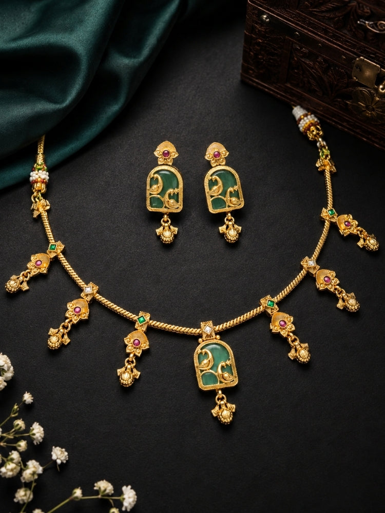 Cendrine Green Necklace Set