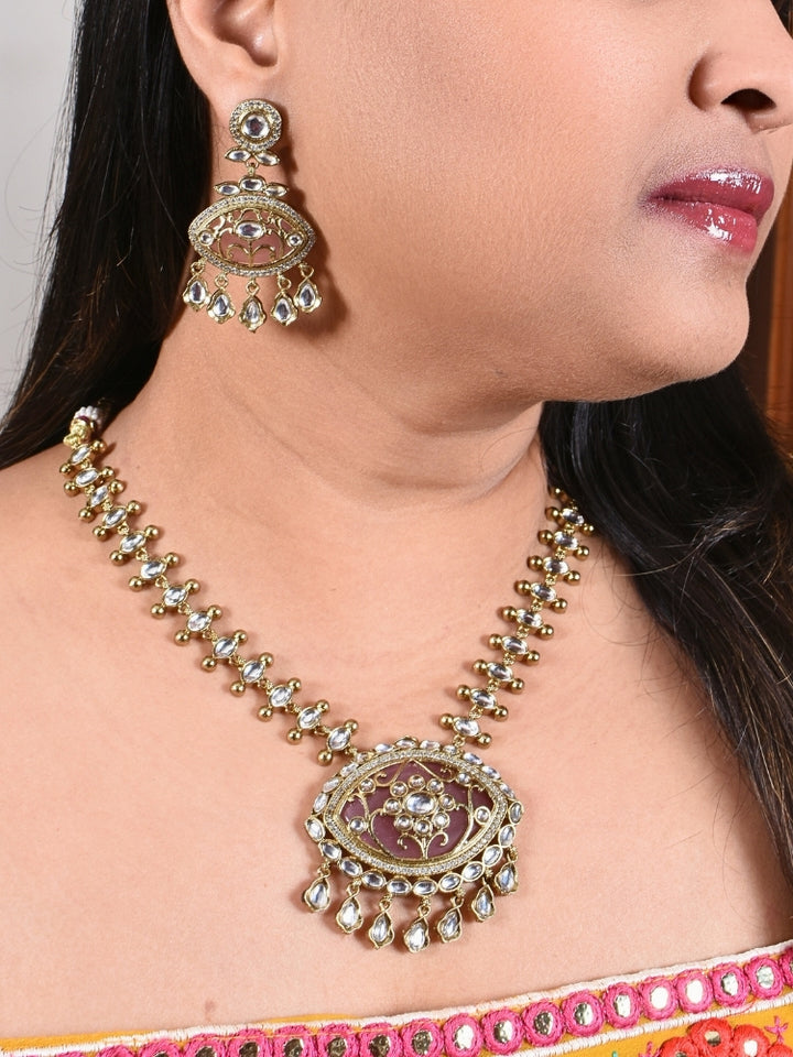 Anuradha Lilac Necklace Set