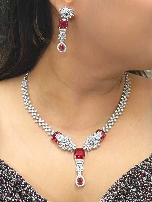 Serena Red Necklace Set