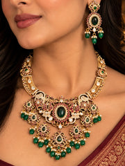 Gulmohar Green Necklace Set