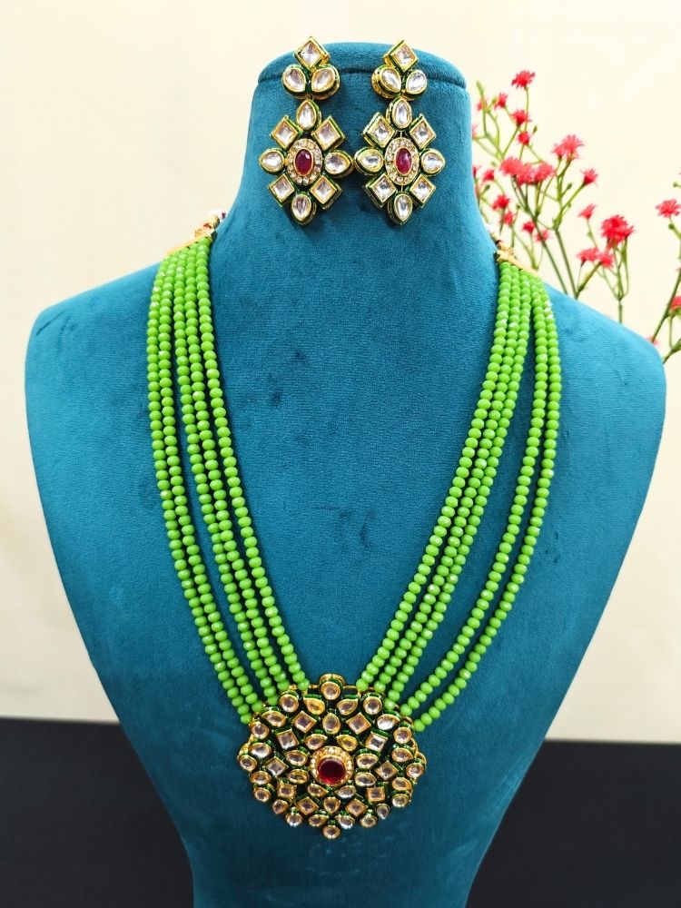 Anupama Parrot Green Necklace Set