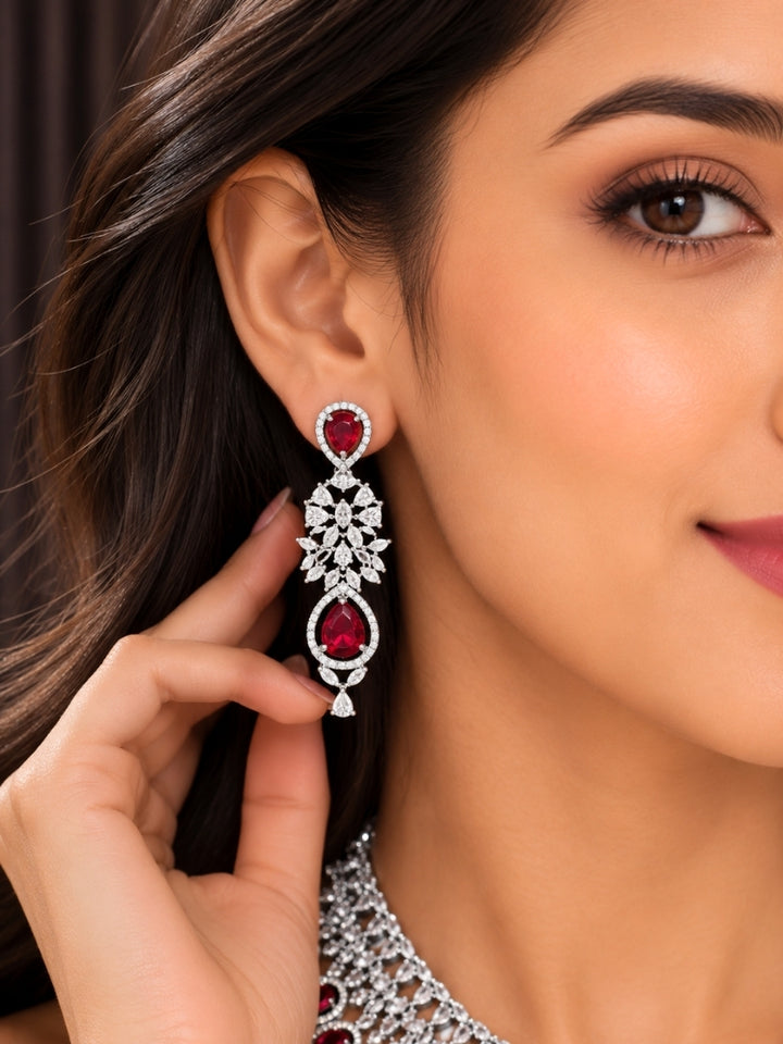 Marisol Ruby & Zirconia Necklace Set