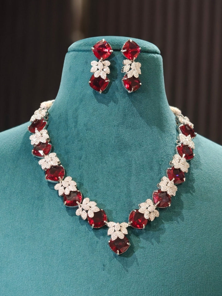 Marisol Ruby & Zirconia Necklace Set
