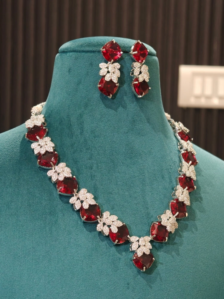 Marisol Ruby & Zirconia Necklace Set