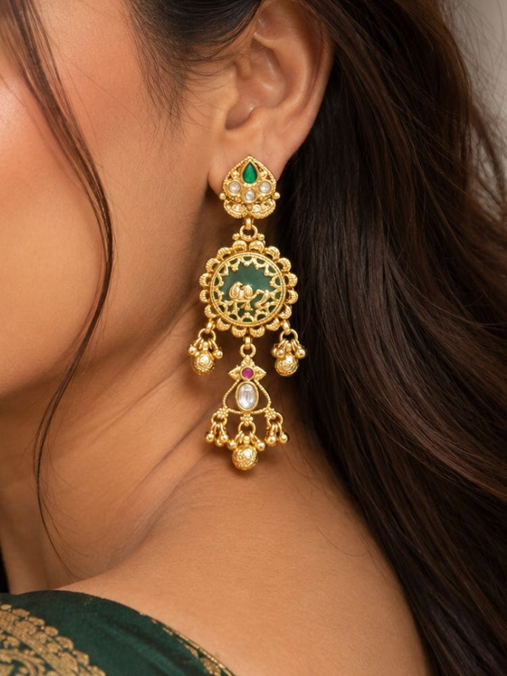 Indumati Heritage Green Necklace Set