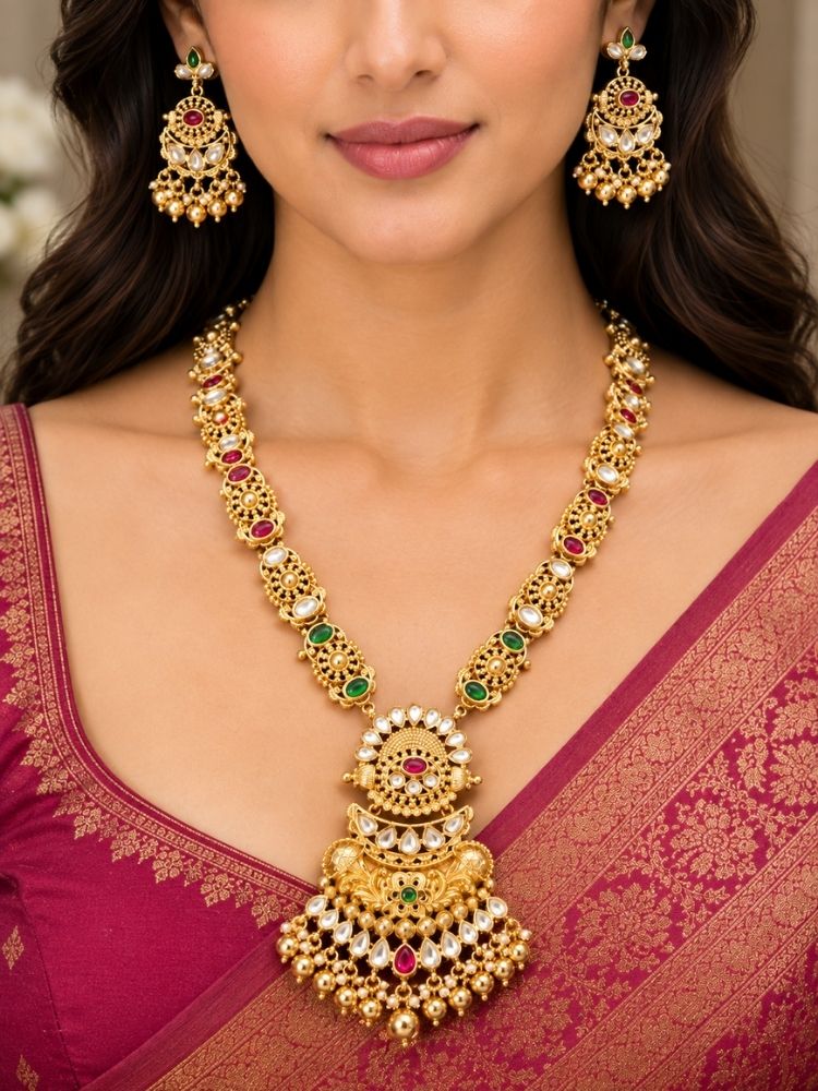 Rajkanya Gold Necklace Set