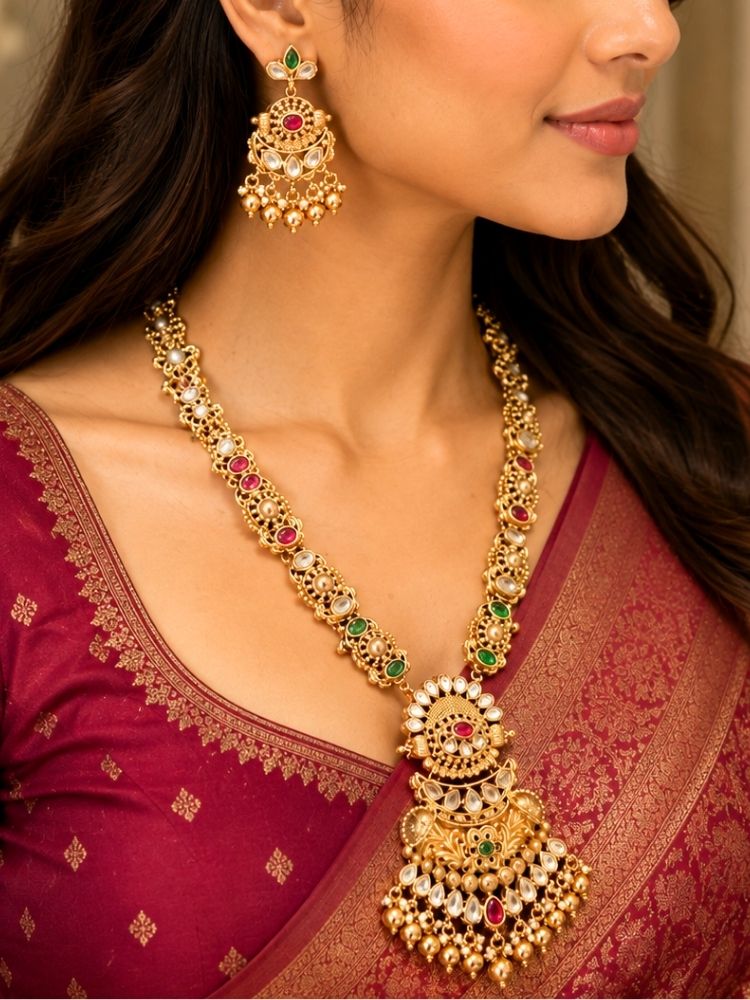 Rajkanya Gold Necklace Set