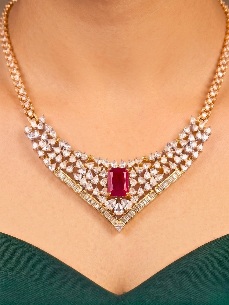 Laytham Ruby Red Pendant Set