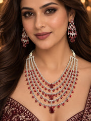 Rosetta Red Necklace Set