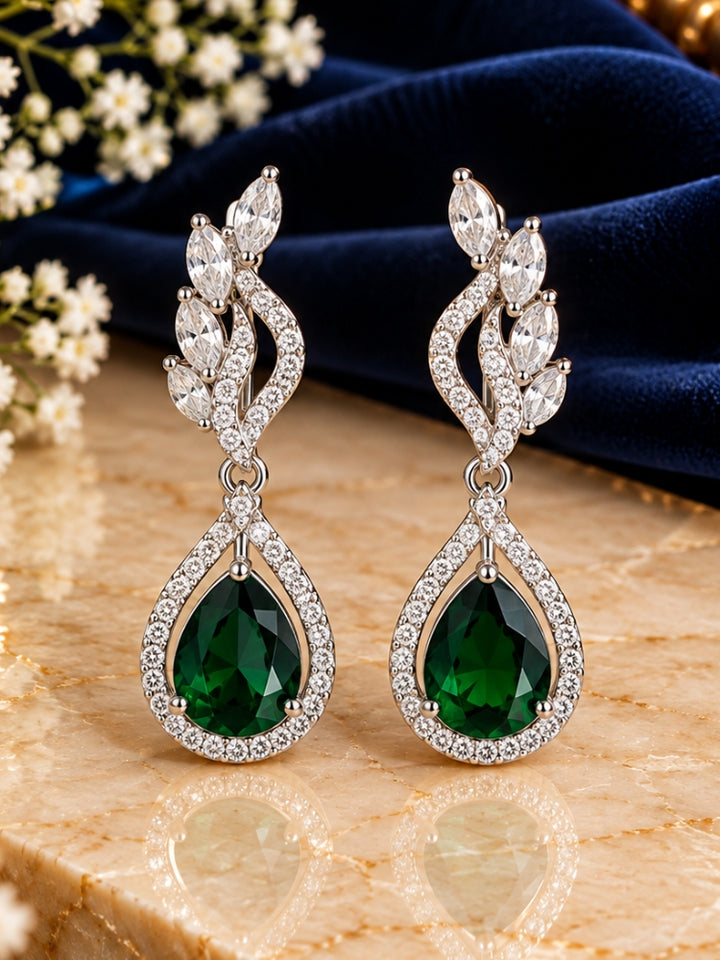 Ariana Dark Green Earrings