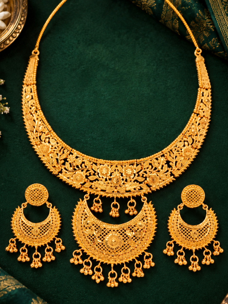 Gayika Turkish Gold Filigree Necklace Set