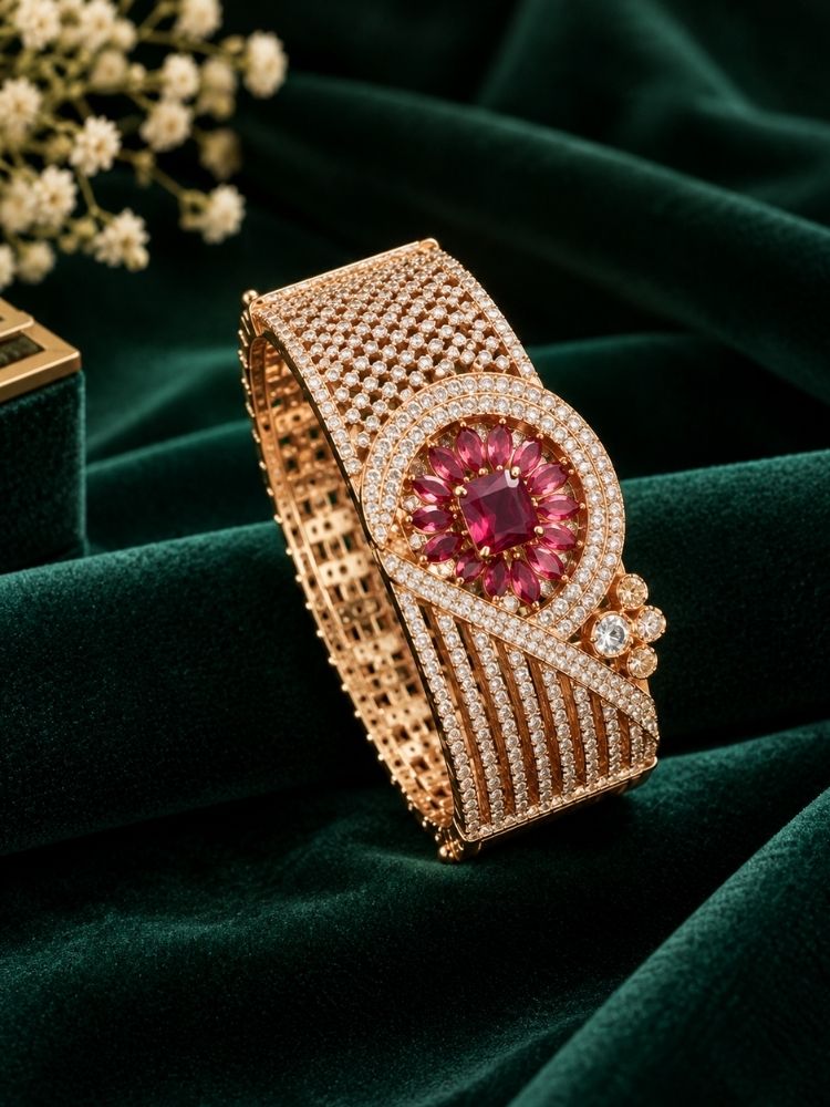 Hazel Red Rose Gold Bracelet