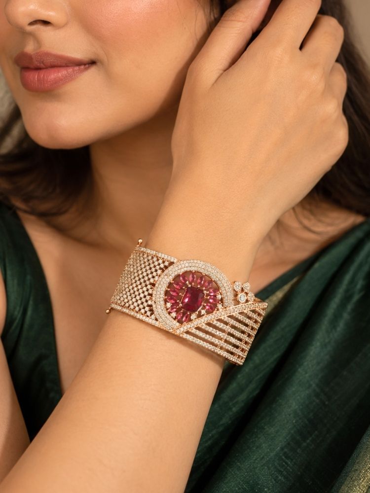 Hazel Red Rose Gold Bracelet