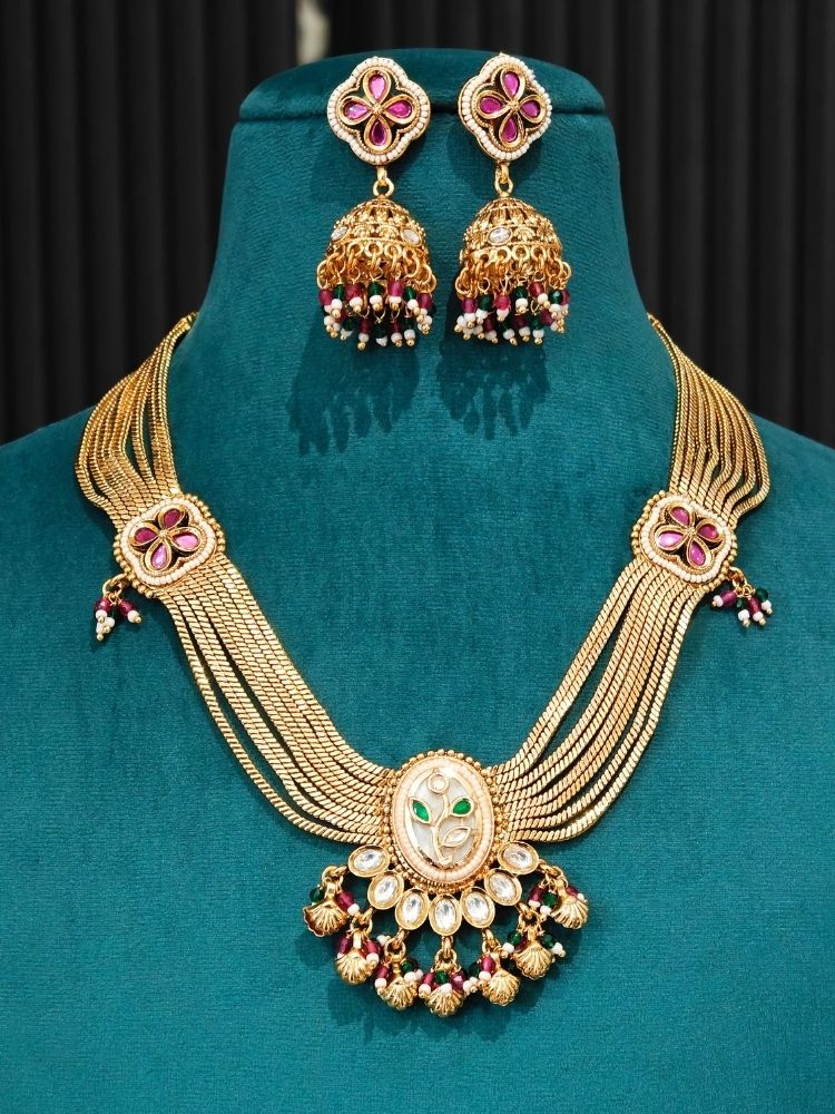 Mayukh Gold Necklace Set